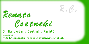 renato csetneki business card